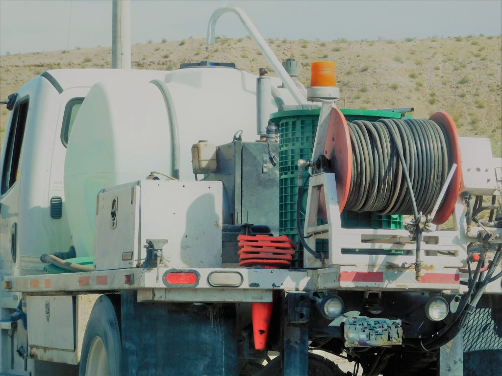 Fleet truck prepared to dispatch for emergency and routine septic pumping in Ferndale.